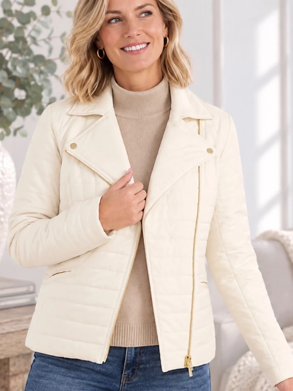 TALBOT’S WOMEN’S QUILTED MOTO JACKET NEW SIZE XL